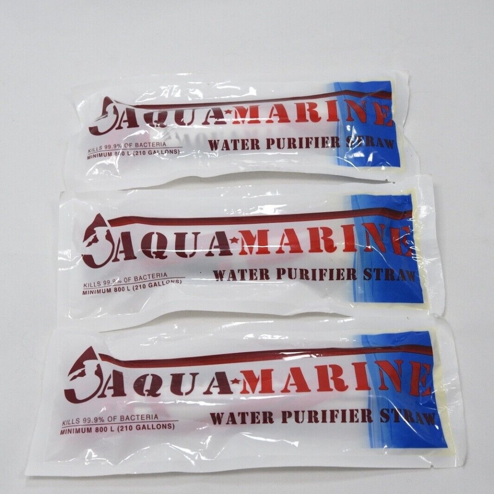 OxGord Aqua Marine Personal Water Filter Straw for Survival Kit and Emergency